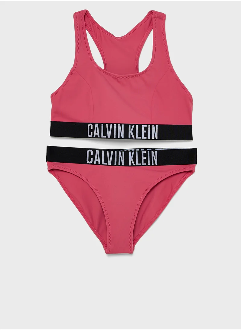 Calvin Klein Jeans Kids Logo Detailed  Bralette Bikini Set