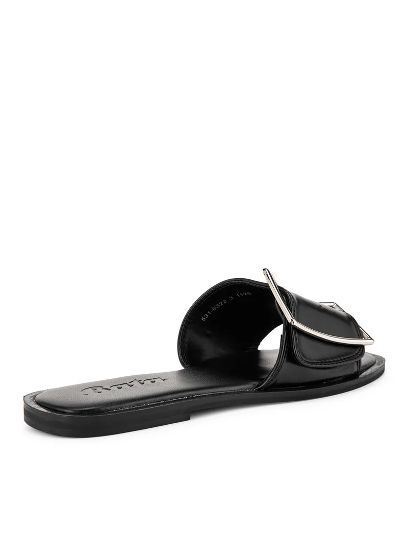 Bata Black Buckle Detailed Slide Sandals for Women | Best Price UAE