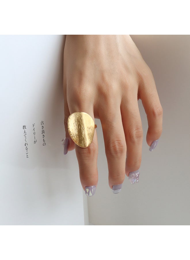 Marka French Exaggerated Special-shaped Wire-drawing Mist Ring Women's Index Finger Ring Titanium Steel elry A207