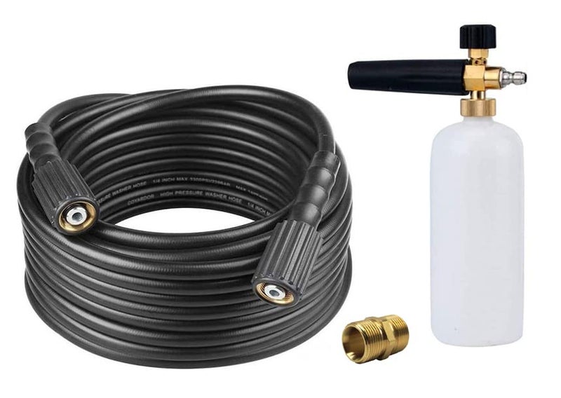 Digital Craft Digital Craft Pressure Washer Hose Pipe 170Bar 2465PSI M2215 14mm High Pressure Washer Hose Spray Water Pressure Washer PipeSnow Foam Lance GunPipe Joint Connector M22  - Image 1