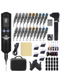 Wireless Tattoo Pen Kit, 1800mAh Capacity Wireless Power Supply for Tattoo Pen, Digital LED Display, 20 Pieces Tattoo Ink Cartridge Needle Tattoo Ink Cartridge, Complete Tattoo Supplies for Beginners and Professionals - pzsku/ZA527F5CB0469F2C14B33Z/45/_/1728548918/7475646c-77c5-4b2b-92b9-39fdc1e1aa6c