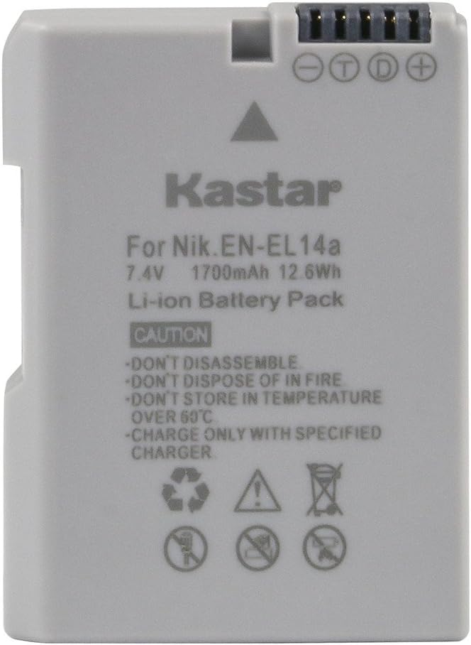 Kastar Kastar Battery 2Pack for ENEL14a ENEL14 ENEL14A ENEL14 EL14  Coolpix P7000 P7100 P7700 P7800 D3100 D3200 D3300 D3400 D5100 D5200 D5300 DSLR Df DSLR D5600 Camera  - Image 2