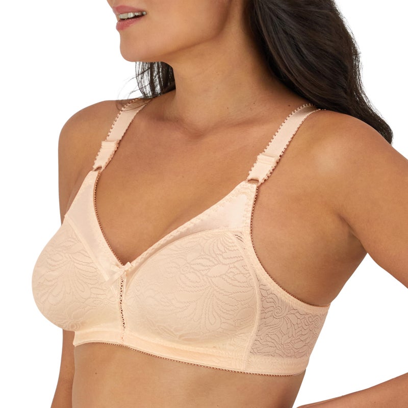 Bali Women's Double Support Wireless, Lace Bra with Stay-in-Place Straps, Full-Coverage Color: Porcelain 36DD - Image 2