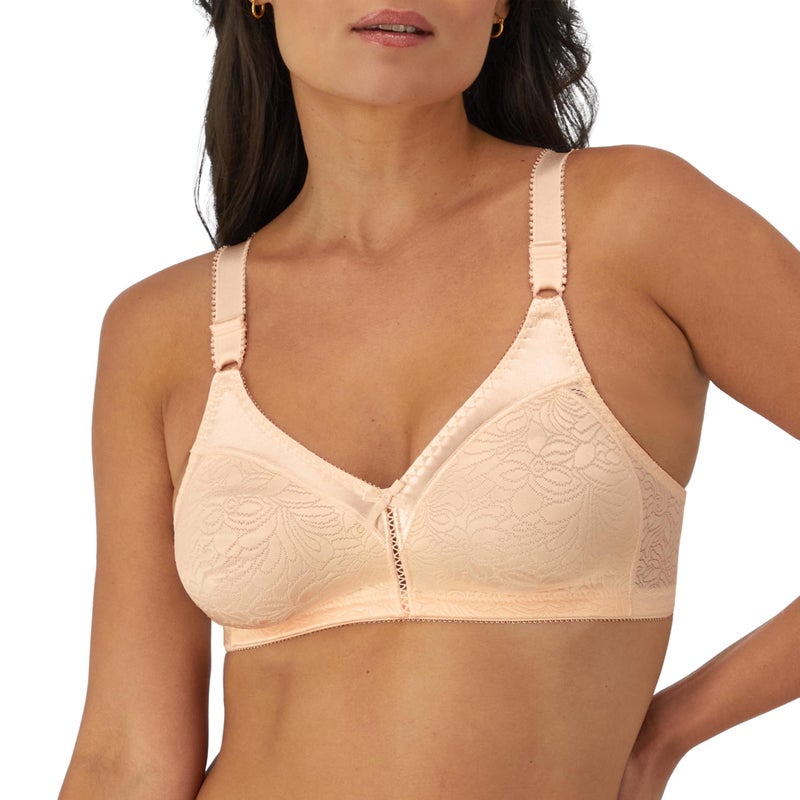 Bali Women's Double Support Wireless, Lace Bra with Stay-in-Place Straps, Full-Coverage Color: Porcelain 36DD - Image 1