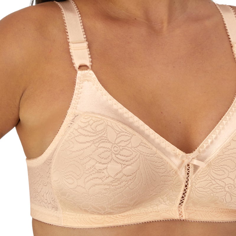 Bali Women's Double Support Wireless, Lace Bra with Stay-in-Place Straps, Full-Coverage Color: Porcelain 36DD - Image 4