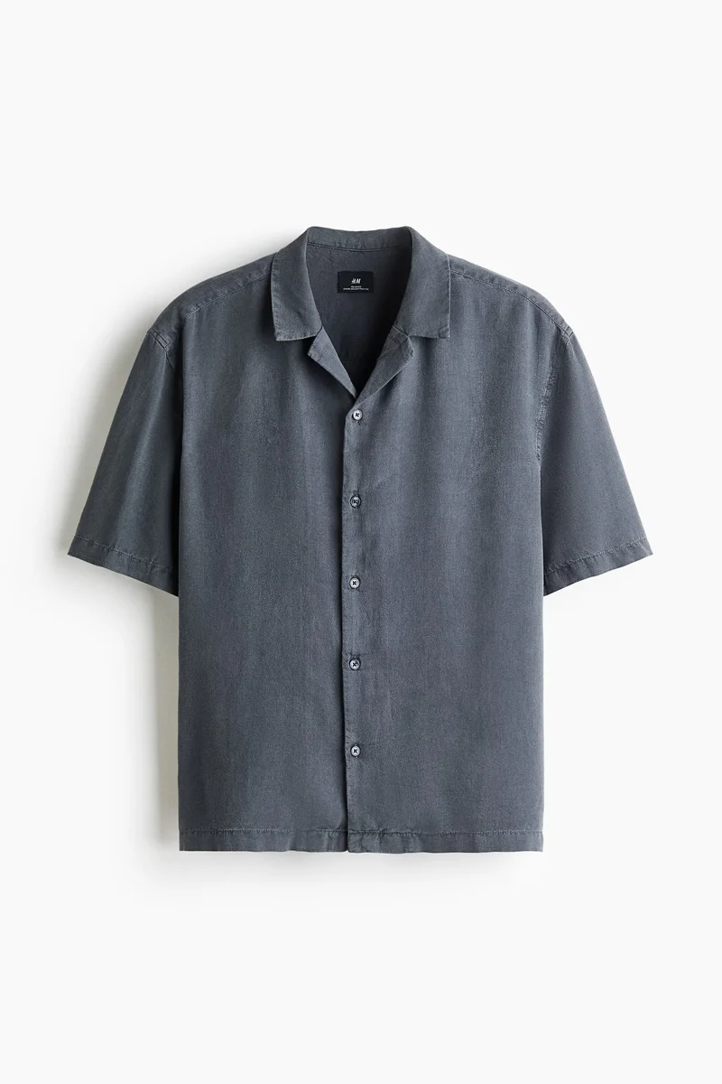 H&M  Relaxed Fit Linen-blend resort shirt for Men | Best Price UAE