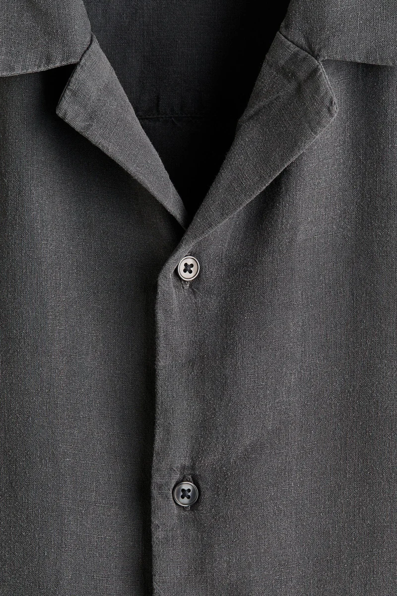 H&M  Relaxed Fit Linen-blend resort shirt for Men | Best Price UAE