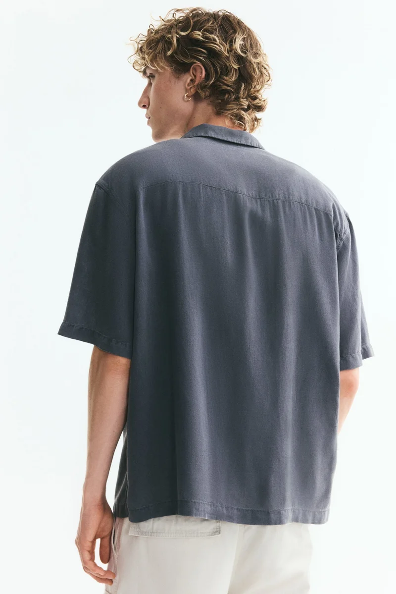 H&M  Relaxed Fit Linen-blend resort shirt for Men | Best Price UAE
