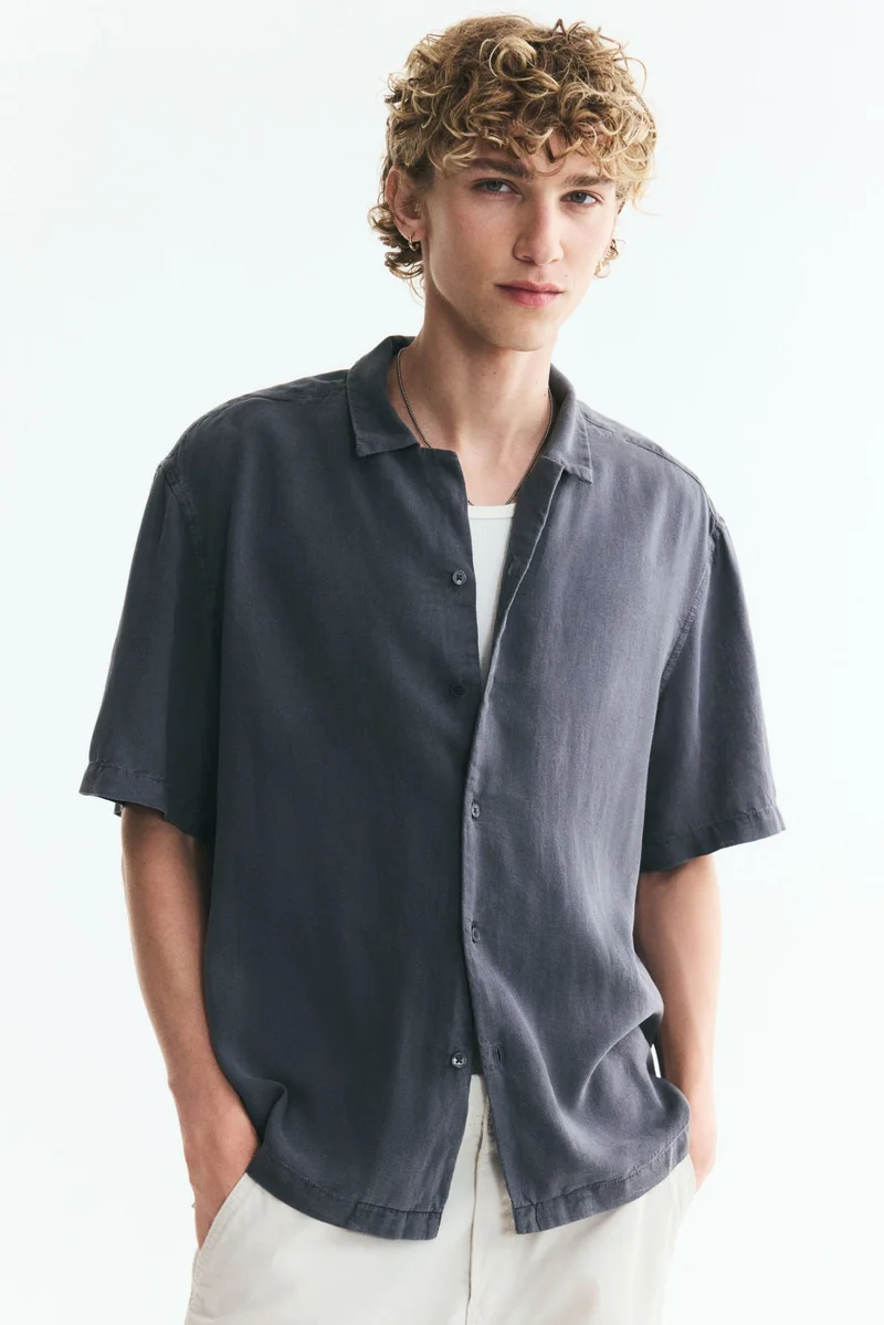 Relaxed Fit Linen-blend resort shirt