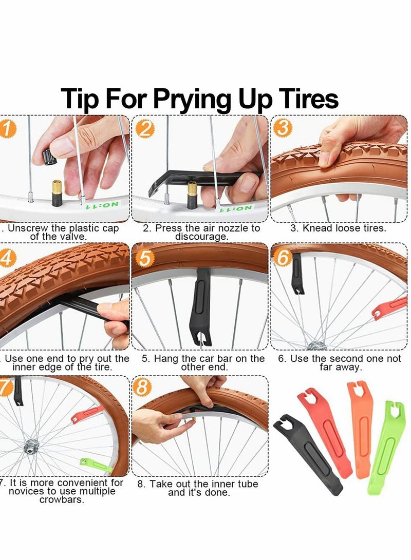 Y&D Bicycle Tyre Levers, Plastic Universal Tire Levers Crowbar Strong & Long Lasting Removal Tool for Road or Mountain Bike Tires(4 Pcs) - Image 5