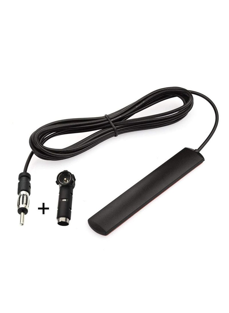 FM Aerial FM Car Radio Antenna Din Adapter Patch Antenna 3m Cable Windshields Paste Antenna - Image 1