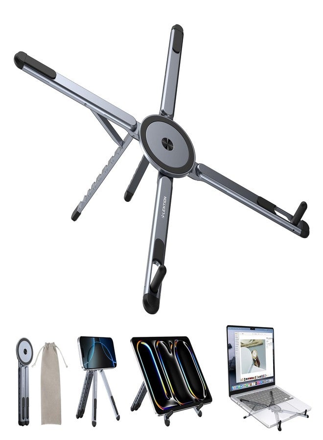 LENTION Laptop Stand, Magnetic Foldable 8-Level Adjustable MagSafe Riser - Image 1