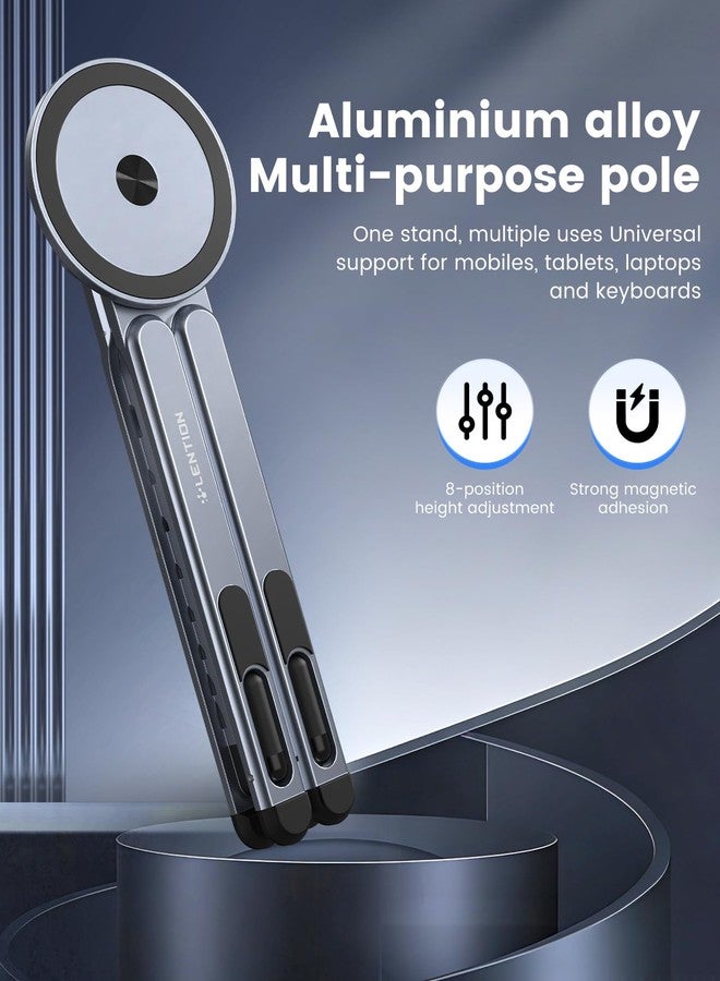 LENTION Laptop Stand, Magnetic Foldable 8-Level Adjustable MagSafe Riser - Image 2