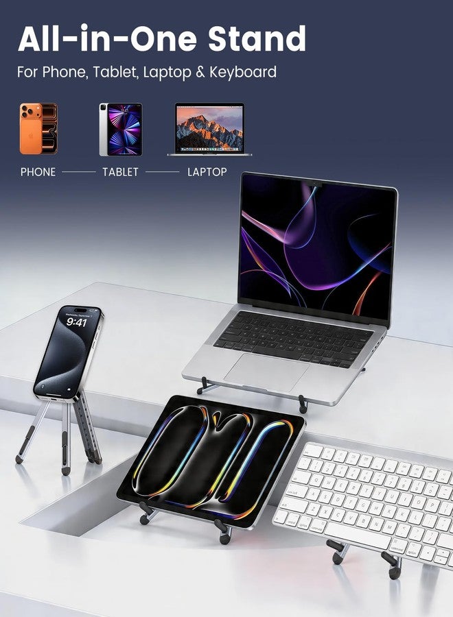 LENTION Laptop Stand, Magnetic Foldable 8-Level Adjustable MagSafe Riser - Image 3