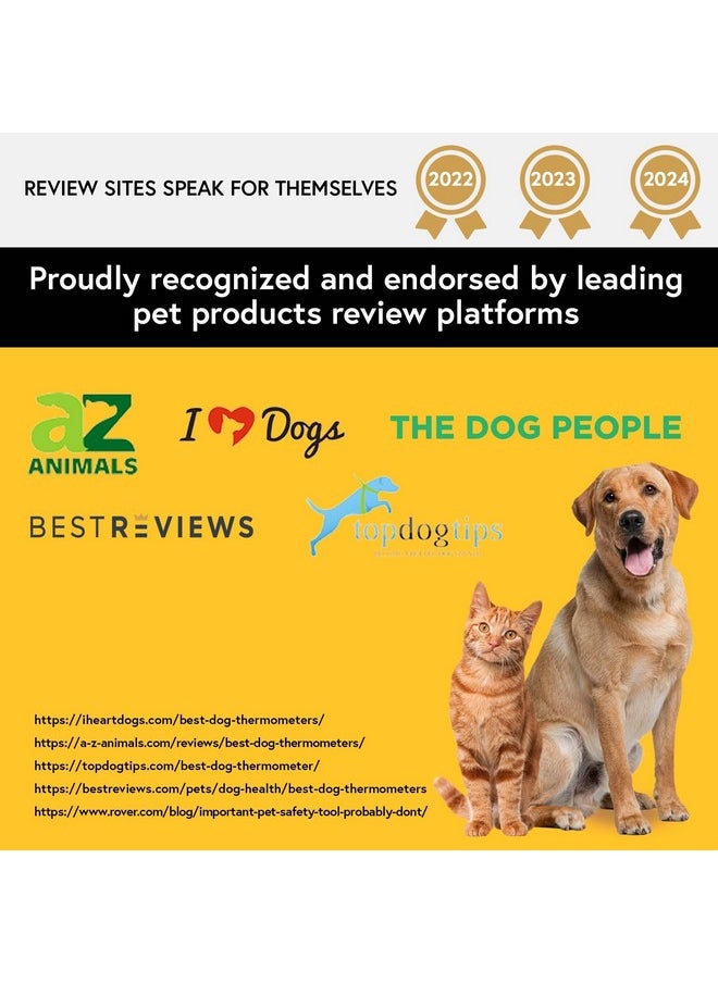 iProven - Iproven Dog & Cat Thermometer For Accurate Fever Detection, Comfortable Flexible Tip, Waterproof Pet Thermometer, Fast Readings In 20 Sec, Whelping And Veterinary Supply, Dtk117Y - Image 1