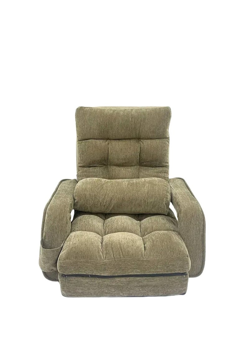 Albawadi Folding Lazy Sofa Chair Comfort Floor Sofa Cushion Adjustable Back Chair with Pillow  - Image 2