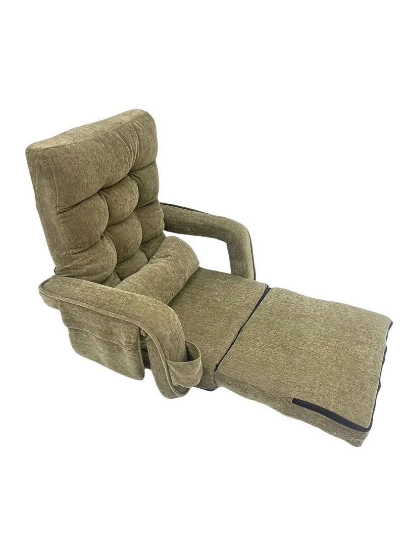 Albawadi Folding Lazy Sofa Chair Comfort Floor Sofa Cushion Adjustable Back Chair with Pillow  - Image 4