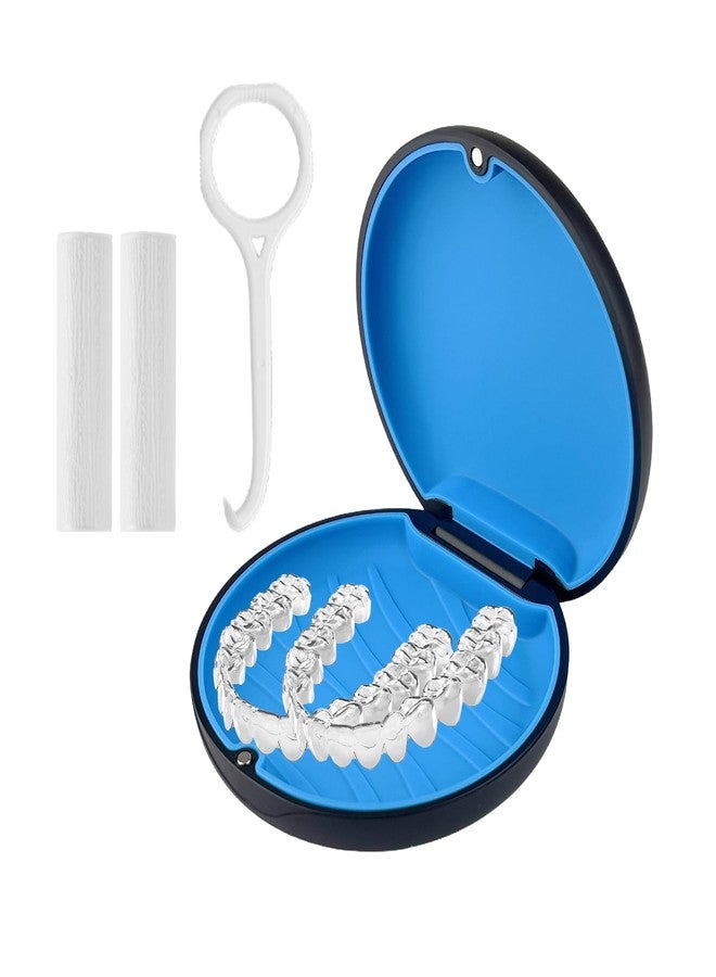 ACSKD Aligner Case, Slim Retainer Box for Travel, Retainer Case Compatible with Invisalign Aligners, Brace Storage Box with Aligner Removal Tool and Chew,Black - Image 1