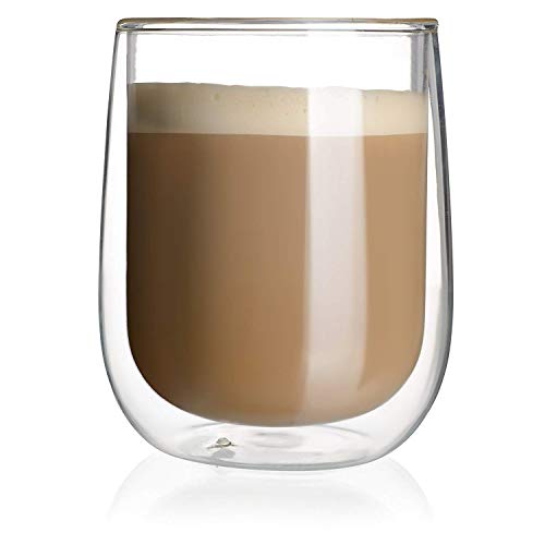 we3 Double Wall Thermal Insulated Mug for Drinking Tea, Coffee, Espresso, Juice, Wine, Latte, Cappuccino Stackable Glass Cup 180 ml Each. (Pack of 2) - Image 4