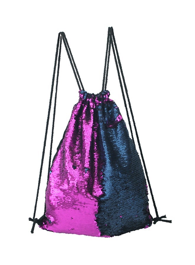 Fashion Squin Drawstring Backpack Purple/Blue/Black - Image 1