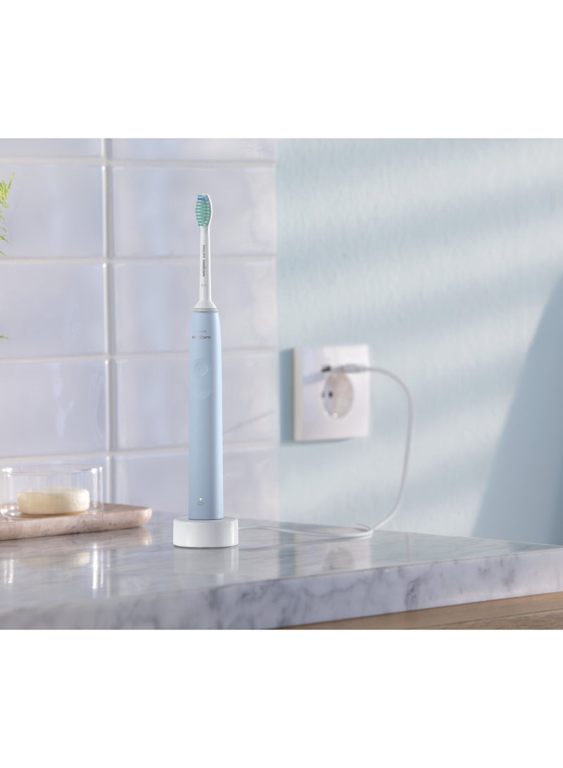 PHILIPS SONICARE Philips Sonicare Rechargeable Electric Toothbrush 2100 Series, Light Blue, HX3651/12 Certified UAE 3 Pin - Image 5