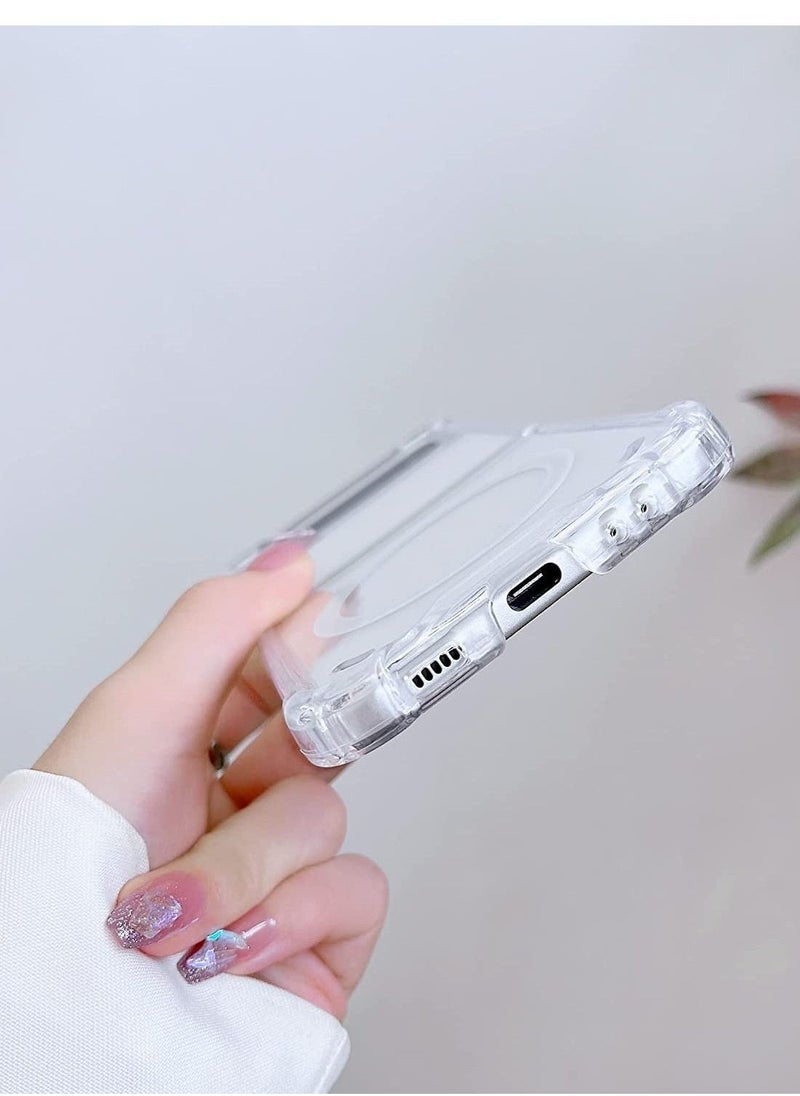 ELTRAZONE Samsung Galaxy Z Flip 4 Magsafe Clear Case, With Magnetic and Support Wireless Charger, Transparent Shockproof and Drop-Proof Hard PC Phone Cover for Galaxy Z Flip 4 - Image 3