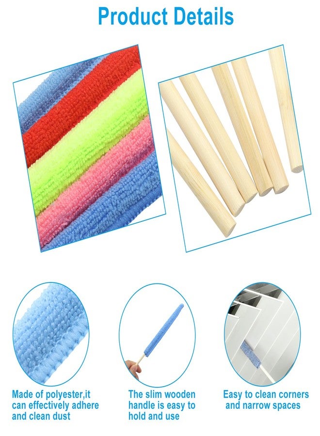 Cionyce 6 Pcs Microfiber Detail Duster Sticks, Mini Duster Crevice Cleaning Tool Kit for Car Air Vents, Home Blinds, Fans, Windows, Small Spaces, Gap Dust Cleaner - Image 4