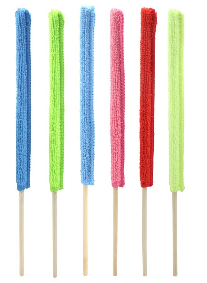 Cionyce 6 Pcs Microfiber Detail Duster Sticks, Mini Duster Crevice Cleaning Tool Kit for Car Air Vents, Home Blinds, Fans, Windows, Small Spaces, Gap Dust Cleaner - Image 1
