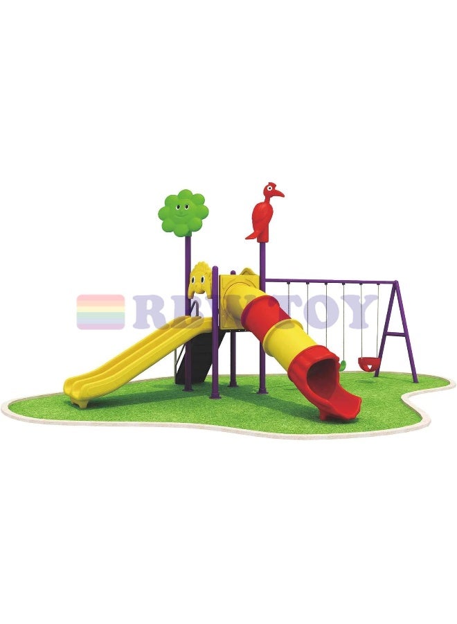 Rainbow Toys Adventure & Outdoor Playground Equipment All In One Set Slides, Swings for kids toys Offers. Play-Ground Toys Area Size 650x420x380cm. - Image 3