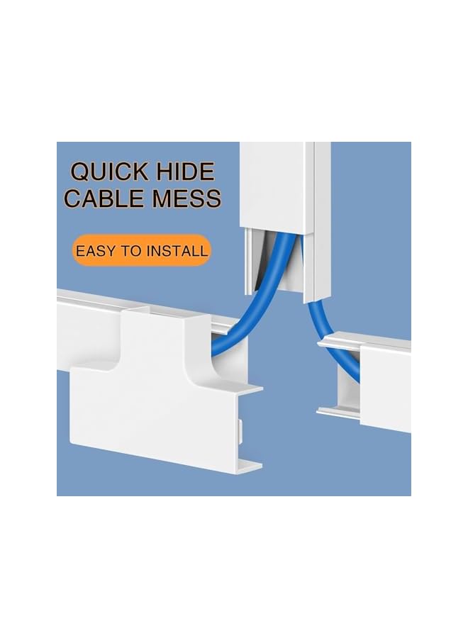 promass Cord Hider,Cable Concealer Cord Cover Raceway Kit,Cord Organizer,Wire Hider with Connectors Adhesive Strips Upgraded Paintable Cable Cover for TV,Cable Raceway for Home Office (White 4M) - Image 4