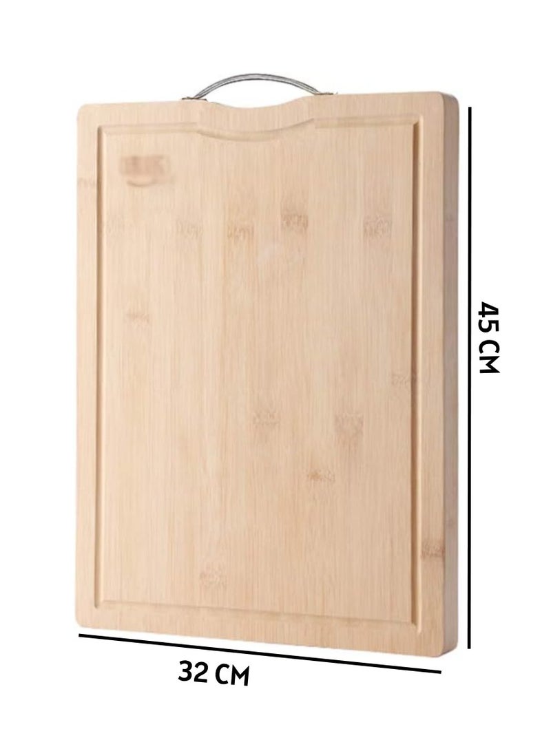 Yuwell Bamboo Cutting Boards For Kitchen Wooden Cutting Board For Chopping Meat, Vegetables, Fruits, Cheese, Knife Friendly Serving Tray With Handles 45X32CM  - Image 2