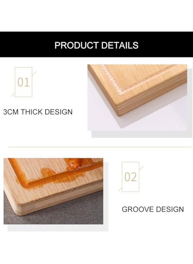 Yuwell Bamboo Cutting Boards For Kitchen Wooden Cutting Board For Chopping Meat, Vegetables, Fruits, Cheese, Knife Friendly Serving Tray With Handles 45X32CM  - Image 4