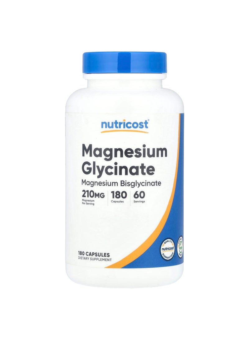 Nutricost Magnesium Glycinate, 180 Capsules (70 mg per Capsule)