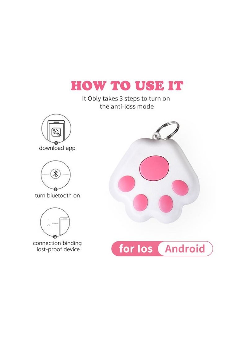 Meetion Dog Claw Mini Gps Tracker for Dogs Cat Children Elderly Anti-Lost Device Locator Tracer Pets Collar Key Tracking pink - Image 2