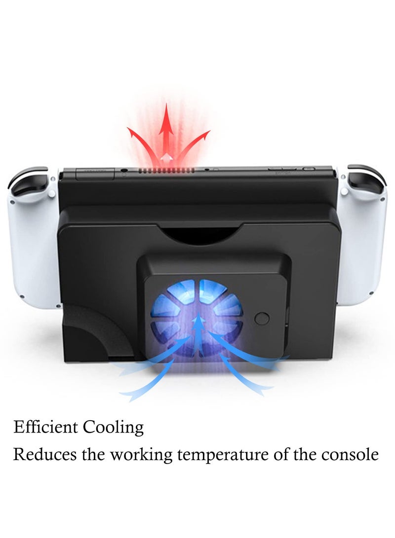 SYOSI Cooling Fan Fit for Nintendo Switch OLED, Dock Fan with Blue Light for Switch OLED USB Powered Dobe, Pocket Sized Cooling System, Efficient Protection, Extremely Light Weight, Easy To Install And Use - Image 4