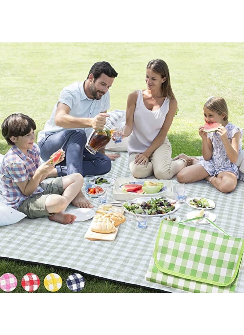 DIOTTI Extra Large Family Picnic,2m*2m Outdoor Beach Blanket, Portable Foldable Picnic Blankets Waterproof Sandproof with Tote, Picnic Mat(Green)  - Image 1