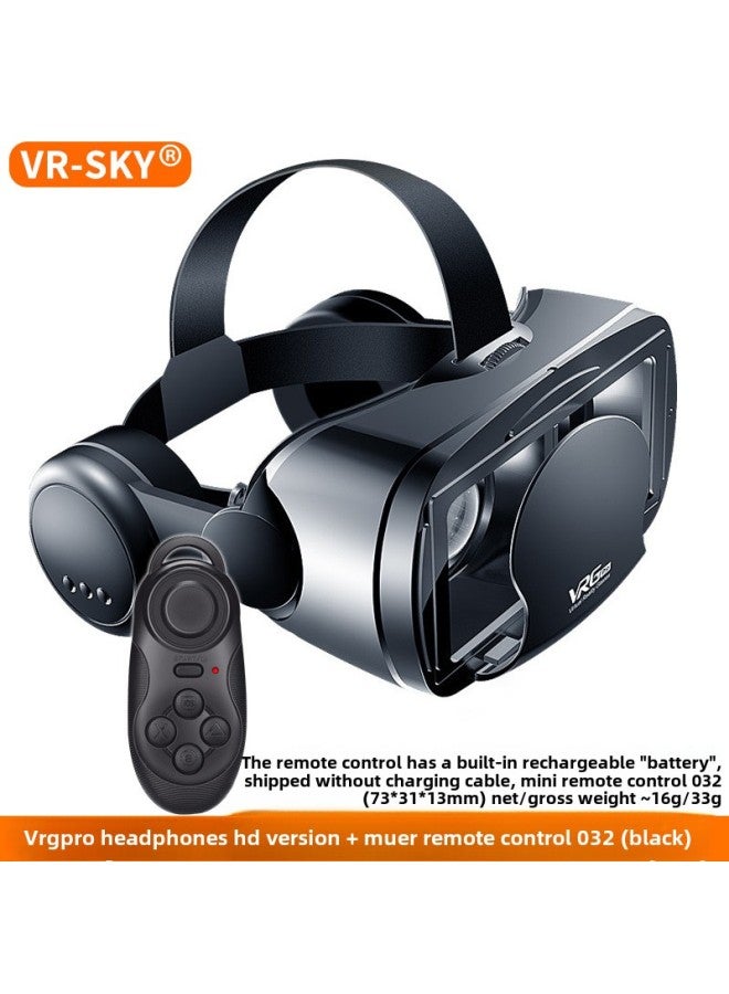 Selection Of VR Glasses Large Headset Version Of VRG Virtual Reality Glasses Head-mounted Game Helmet 3D Glasses-Colour:Large Headphones Hd Version (english) + Mini Remote Control 032  - Image 1