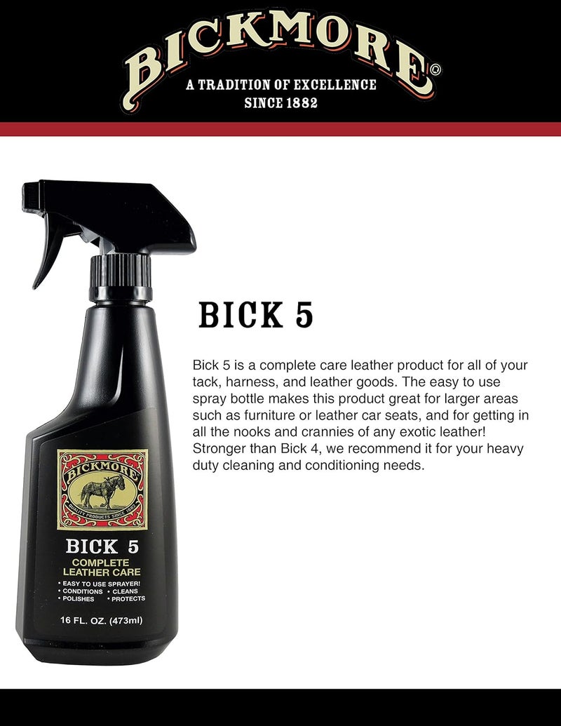 Bickmore Bick 5 Complete Leather Care Cleaner & Conditioner Spray, 16oz - Image 3