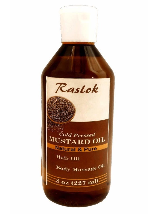 Raslok Mustard Oil | Brassica Juncea | Mustard Seed Oil | Unrefined | for Hair Nourishment | for Skin | for Massage | 100% Pure Natural | Cold Pressed Mustard Oil 8 fl oz - Image 1