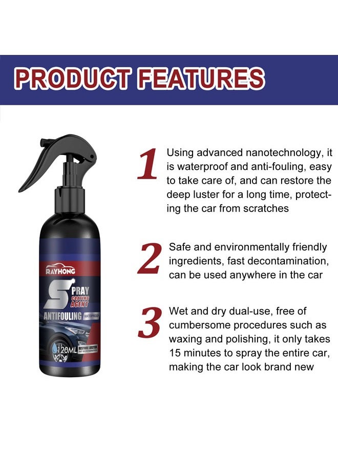 RAYHONG - Automobile Coating Spray, Maintenance Paint Surface Decontamination Blackening and Brightening Automobile Coating Nano Coating Spray Coating Agent Antifouling and Waterproof - Image 1
