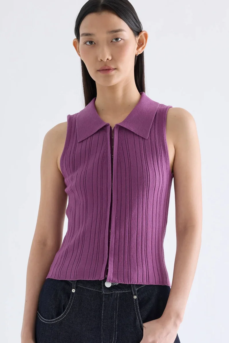 ذا اديتورز ماركت Pamoryn Collared Knit Tank