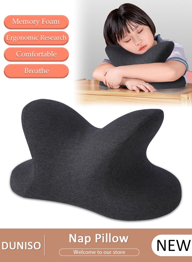 DUNISO Nap Pillow for Office School Versatile Use Memory Foam Desk Pillow for Napping in Work Slow Rebound Desk Nap Pillow for Traveling Travel Essentials - Image 1