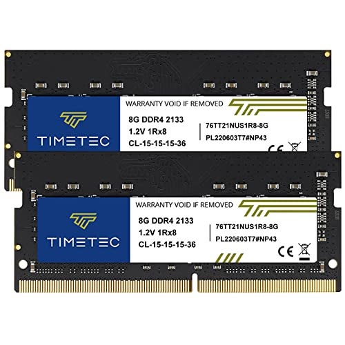 Timetec 16GB KIT(2x8GB) DDR4 2133MHz PC4-17000 Non-ECC Unbuffered 1.2V CL15 1Rx8 Single Rank 260 Pin SODIMM Laptop Notebook PC Computer Memory RAM Module Upgrade (16GB KIT(2x8GB)) - Image 1