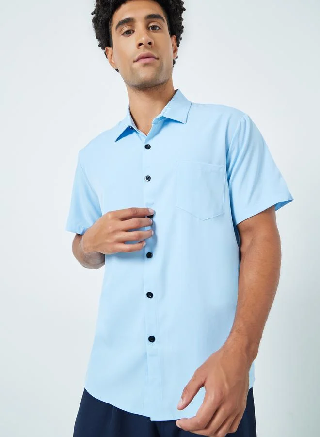 Take Two Men Light Blue Short Sleeve Shirt