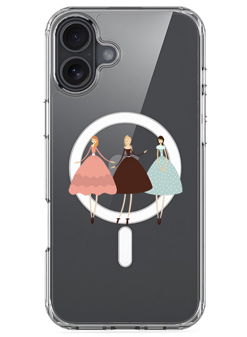 Theodor Magnetic Case for Apple iPhone 17 Compatible with MagSafe Wireless Charging, Shockproof Phone Bumper Cover - Pretty Girls Illustration - Image 1