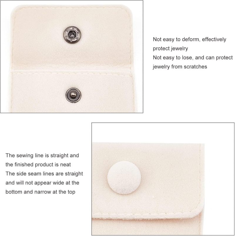 Velvet Pouches 7x7cm Soft Microfiber Velvet Jewelry Bags - Snap Button Closure Jewelry Storage for Delicate Jewelry Travel Purse Organization - Image 5