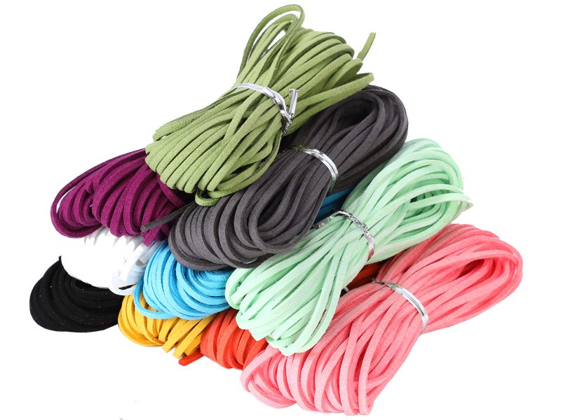 PAMIR TONG Faux Leather Cord for Jewelry Making 100 Yards 2.6mm 10 Bundles Colored Suede String Rope for Bracelet DIY Crafting Cord for Necklace-Dream Catcher Supplies-Hat- Walking Stick - Image 1