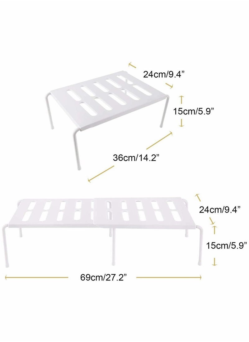 HomarKet - Expandable Kitchen Storage Shelf Rack Stackable Pantry Shelves Kitchen Cabinet Counter Shelf Cupboard Storage Organizer Space Saving for Tableware Seasoning - Image 1
