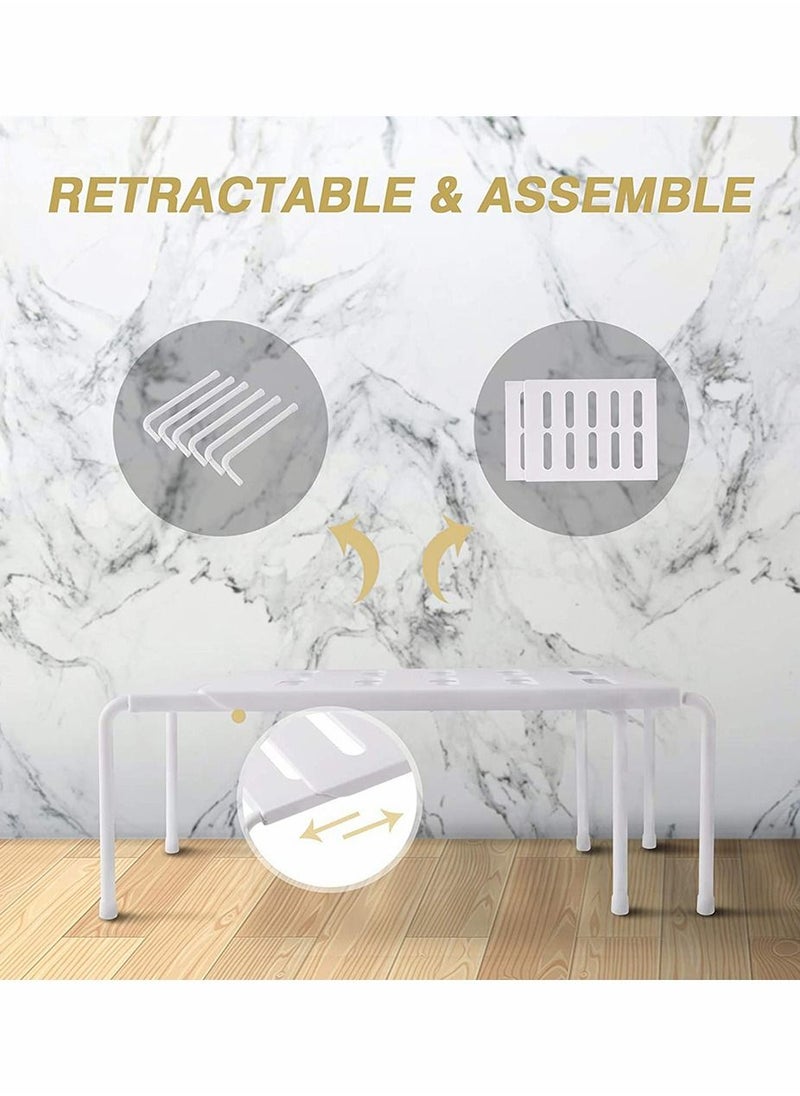 HomarKet - Expandable Kitchen Storage Shelf Rack Stackable Pantry Shelves Kitchen Cabinet Counter Shelf Cupboard Storage Organizer Space Saving for Tableware Seasoning - Image 1