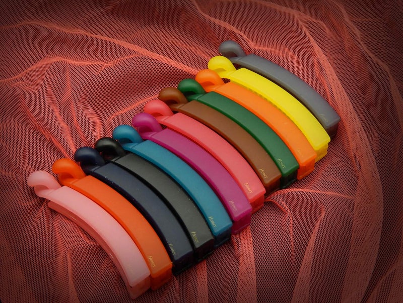 ACCESSHER Accessher Acrylic Material Daily and Casual Wear Banana ClipsHair ClipsClaw Clips with Tight Grip Pack of 12 in Shiny 12 Colours for Women and Girls Multi1 - Image 5